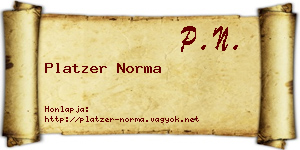 Platzer Norma névjegykártya